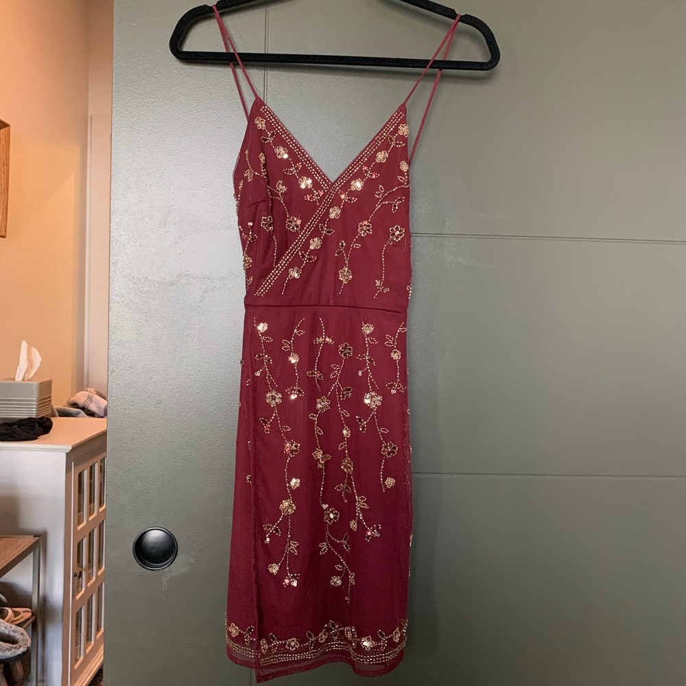 burgundy “analia” altar’d state dress